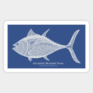 Bluefin Tuna Fish with Common and Scientific Names - fish design Magnet